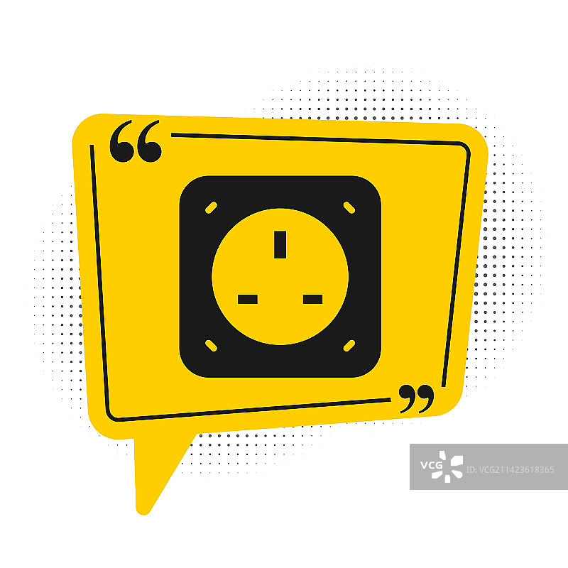 白色背景上的黑色电源插座图标图片素材