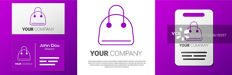 手提包标志设计，白色背景图片素材