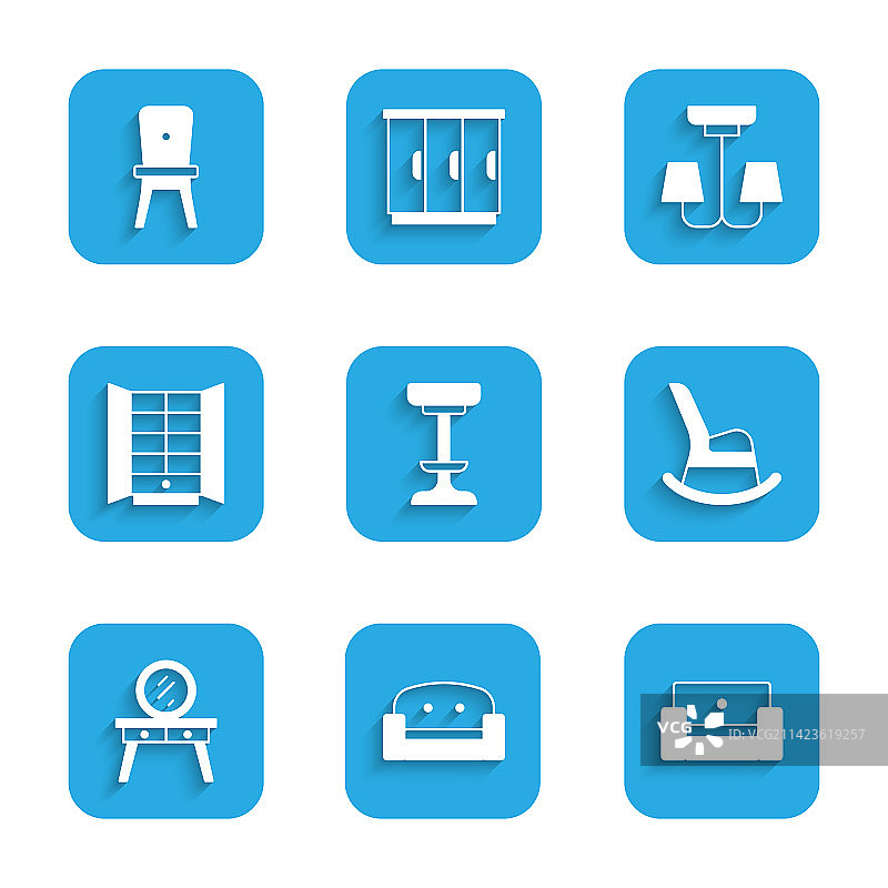 椅子、扶手椅、摇椅和梳妆台图片素材