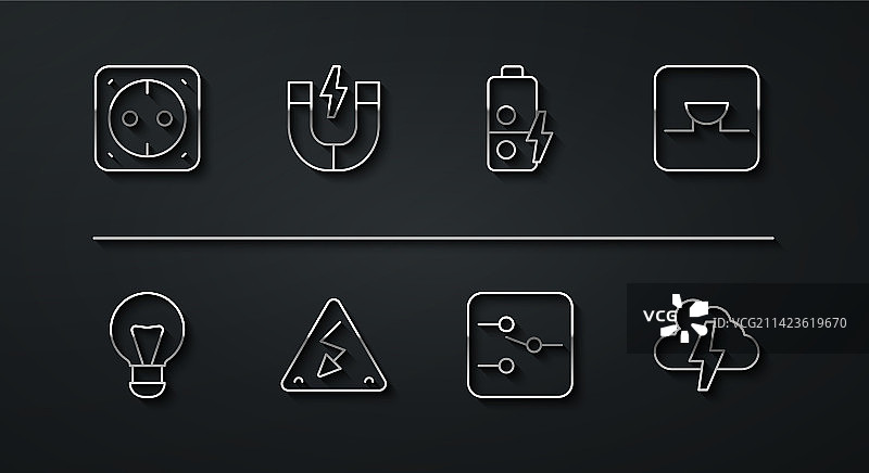 线路图：创意灯具电源插座图片素材