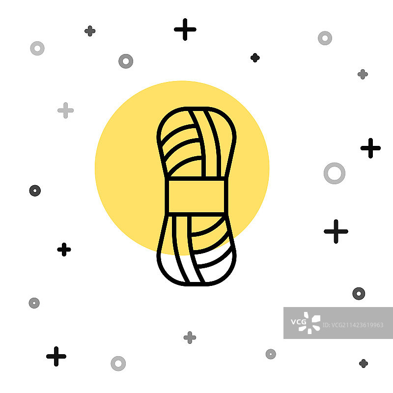 白色背景上的黑色线条纱线图标图片素材