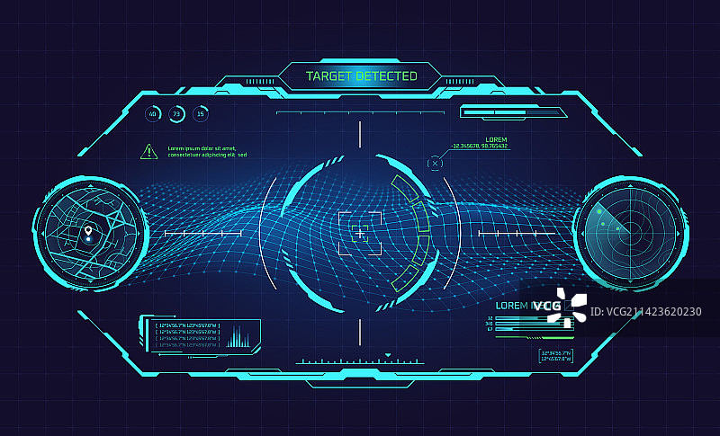 驾驶舱VR仪表盘HUD宇宙飞船全息图图片素材