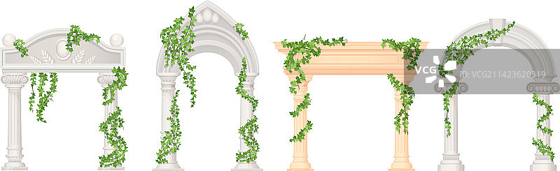 常春藤拱门历史花园大理石拱形图片素材