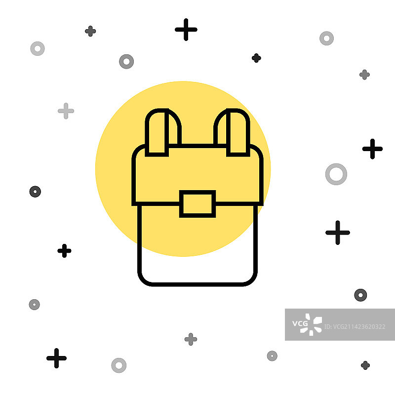 黑色线条书包图标白色背景图片素材