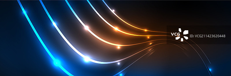 霓虹灯发光流体波线魔法能量空间图片素材