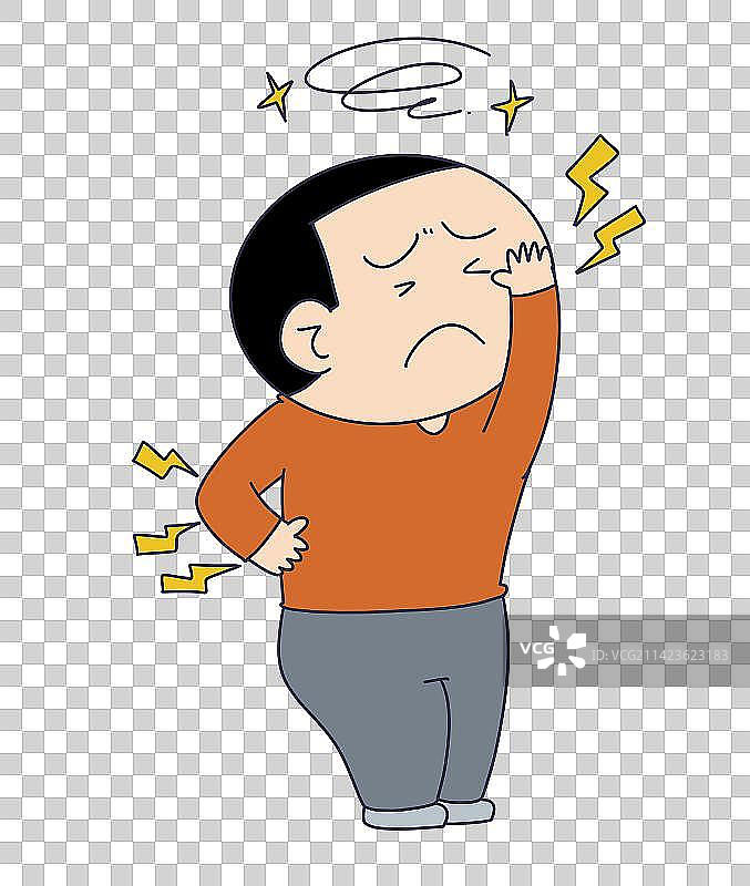 元素：亚健康疼痛的男性图片素材