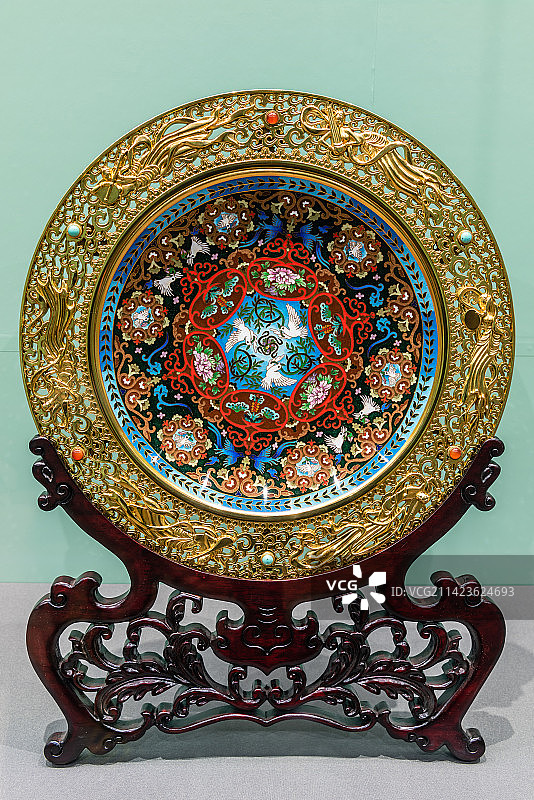 中外珐琅美术馆藏景泰蓝和平颂宝鉴图片素材