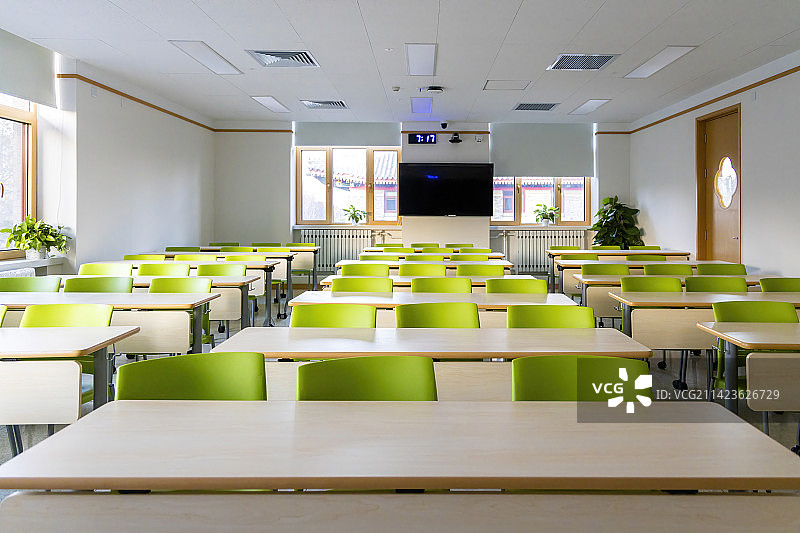 装修一新的北京大学第一教学楼教室图片素材