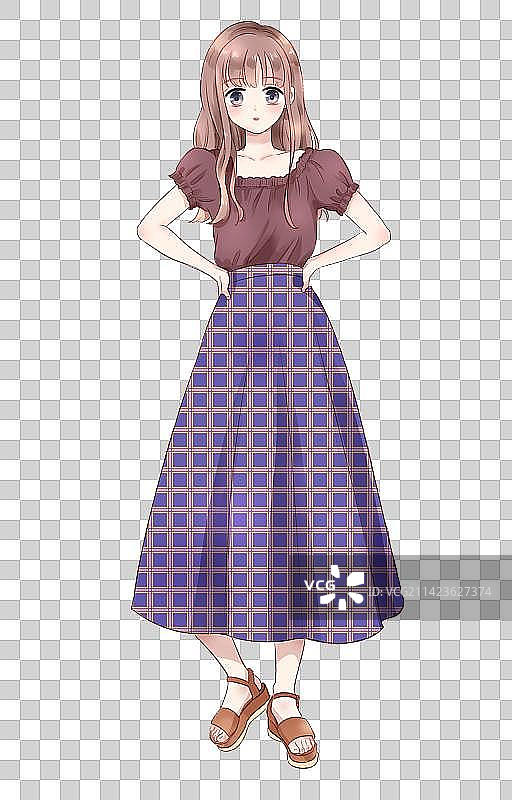 二次元人物裙装图片素材