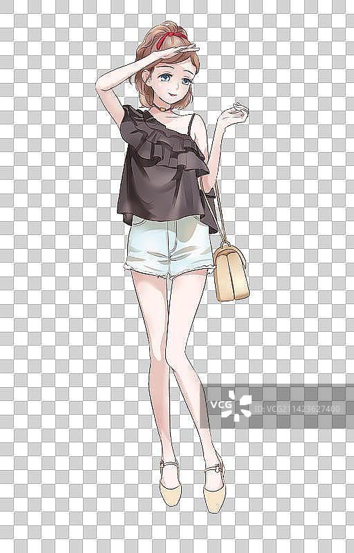 二次元人物夏装图片素材