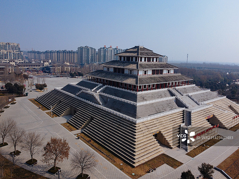 鹤壁 鹿台阁 淇滨区 龙王庙 淇水大道 航拍图片素材