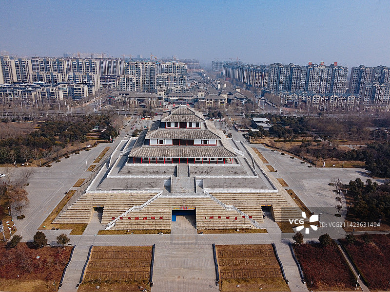 鹤壁 鹿台阁 淇滨区 龙王庙 淇水大道 航拍图片素材