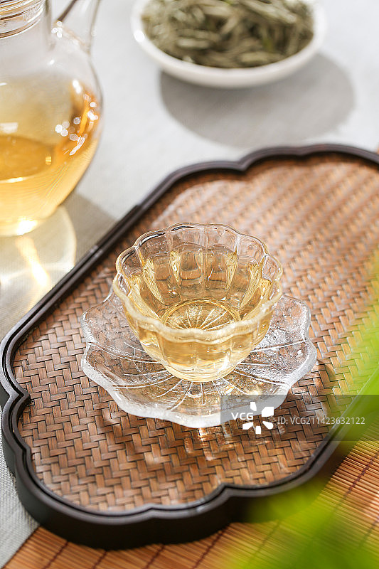 白毫银针茶叶冲泡图片素材