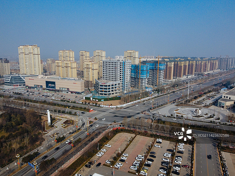 淇县 朝歌公园 卫国故城 人民路 航拍 地标图片素材