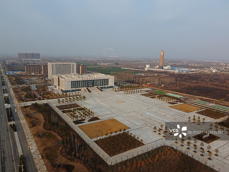 确山县 未来大道 水韵太极湾 中原大道 确山体育馆 航拍图片素材