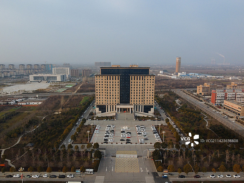 确山县 未来大道 水韵太极湾 中原大道 确山体育馆 航拍图片素材