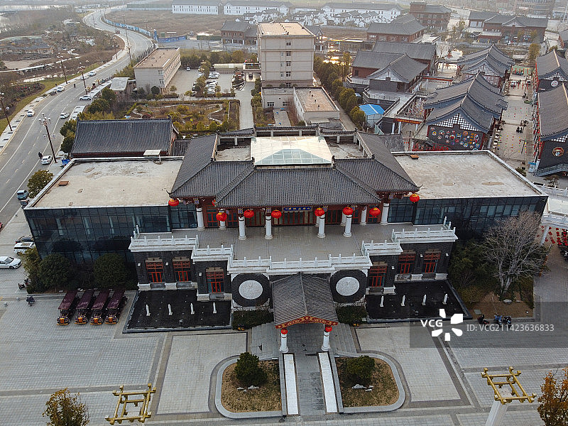 确山县 未来大道 水韵太极湾 中原大道 确山体育馆 航拍图片素材