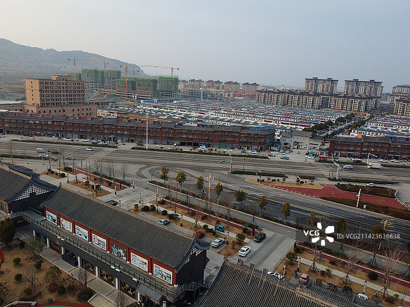 确山县 未来大道 水韵太极湾 中原大道 确山体育馆 航拍图片素材