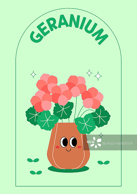 宠物植物角色：天竺葵图片素材