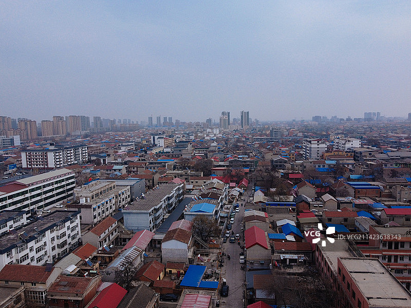 汤阴县 时代广场 人民大道 文化馆 地标 航拍图片素材