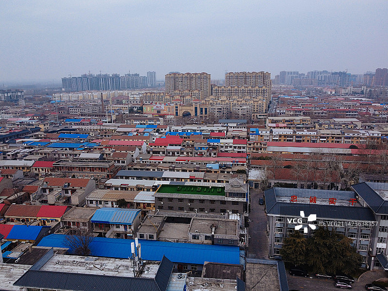 汤阴县 时代广场 人民大道 文化馆 地标 航拍图片素材