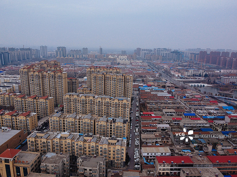 汤阴县 时代广场 人民大道 文化馆 地标 航拍图片素材