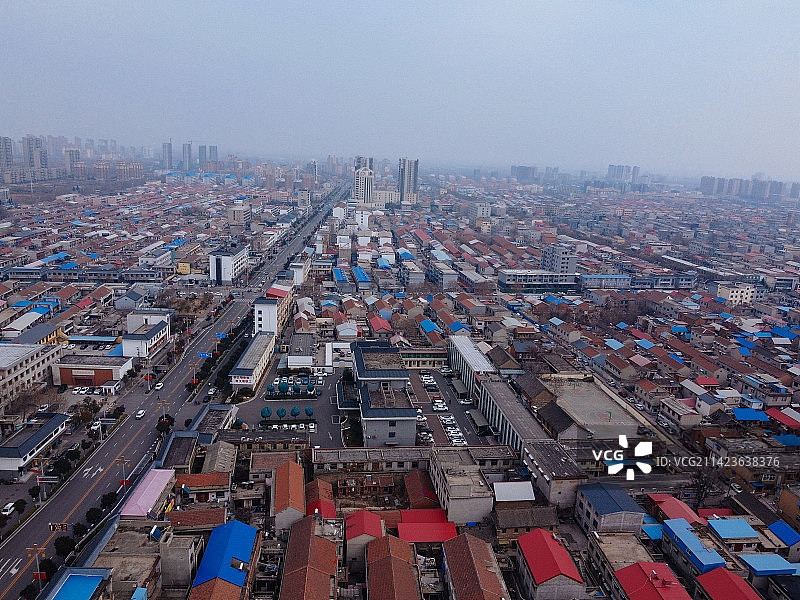 汤阴县 时代广场 人民大道 文化馆 地标 航拍图片素材