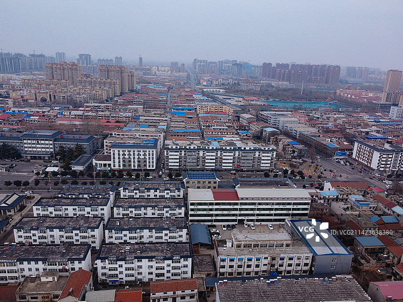 汤阴县 时代广场 人民大道 文化馆 地标 航拍图片素材