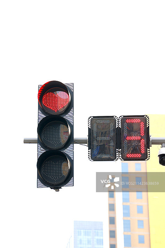 河北石家庄湾里庙步行街的特色红绿灯图片素材