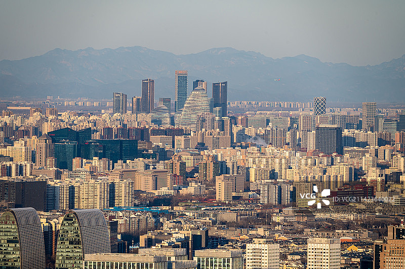 中央电视塔上俯瞰北京城图片素材