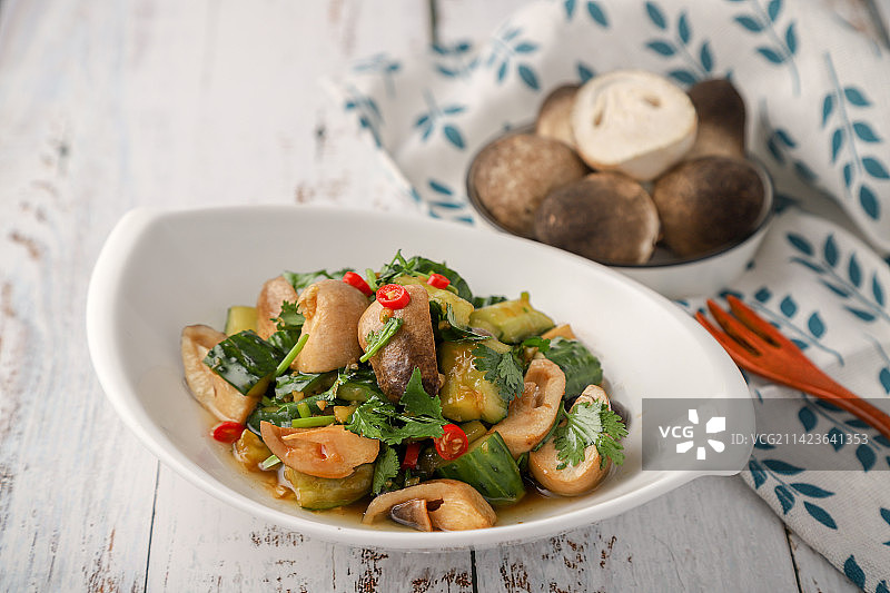 凉拌草菇图片素材