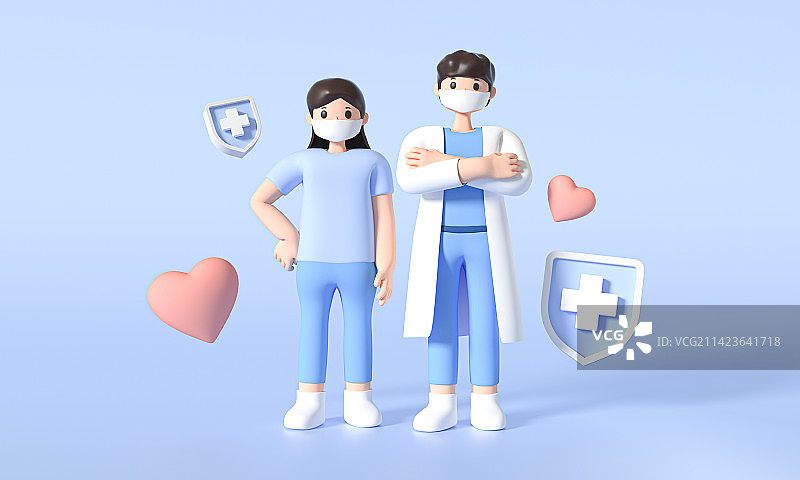 3D渲染卡通医疗插画图片素材
