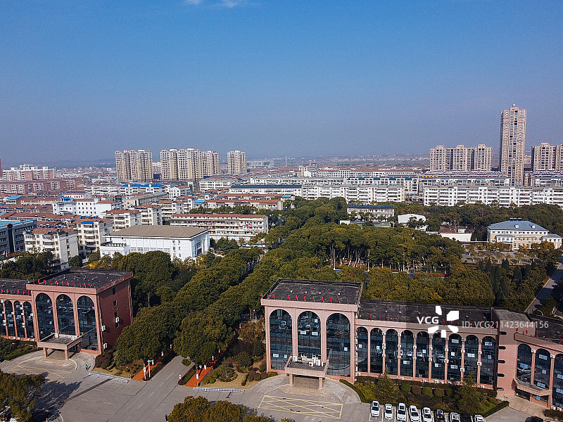 孝昌县 文慧路 花园广场 古城大道 航拍 孝武购物中心图片素材