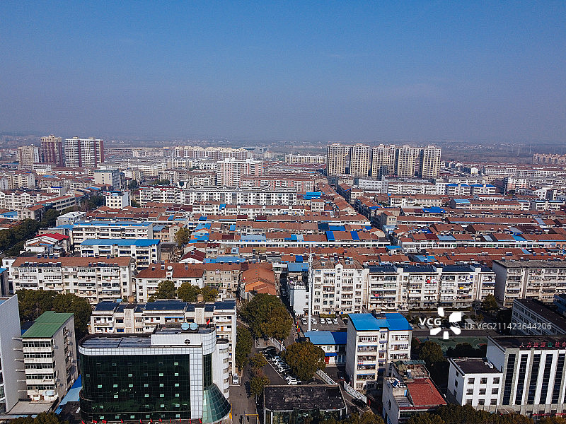 孝昌县 文慧路 花园广场 古城大道 航拍 孝武购物中心图片素材