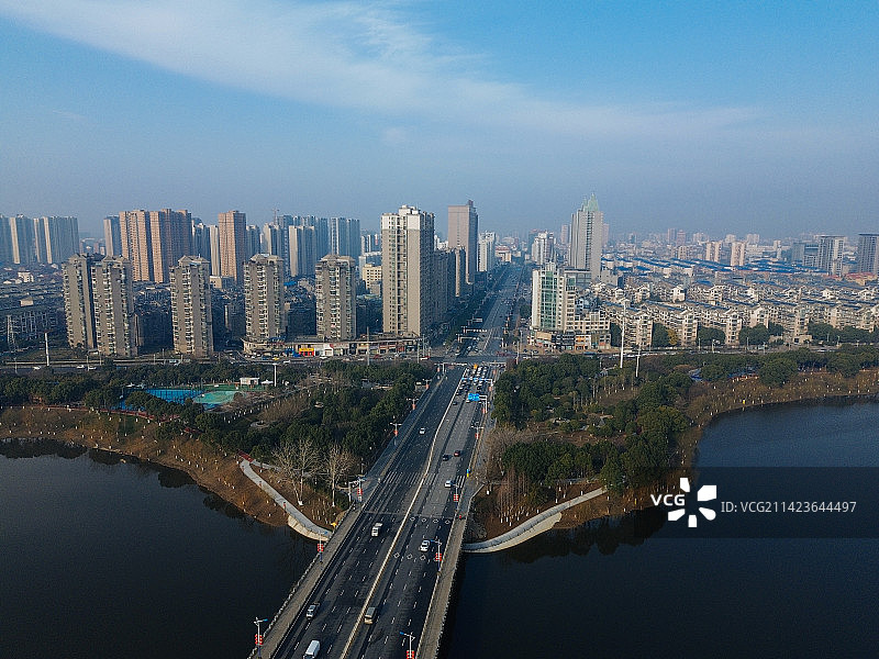 孝感 文化中心 复兴大道 槐荫公园 吾悦广场 乾坤大道 孝南区图片素材