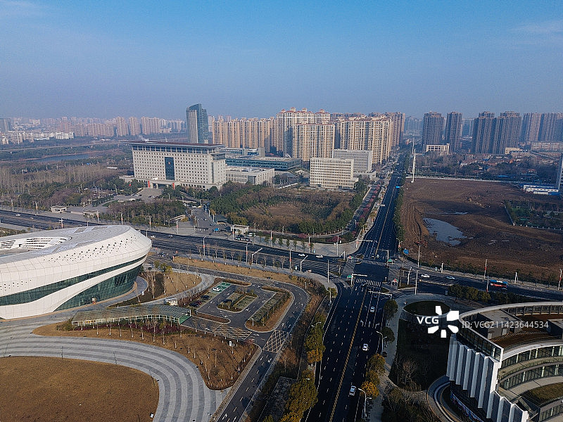 孝感 文化中心 复兴大道 槐荫公园 吾悦广场 乾坤大道 孝南区图片素材