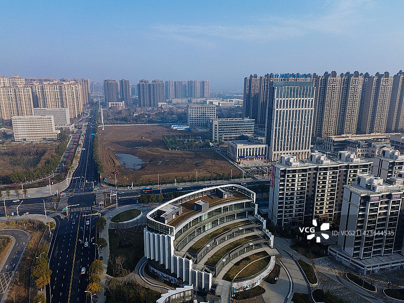 孝感 文化中心 复兴大道 槐荫公园 吾悦广场 乾坤大道 孝南区图片素材