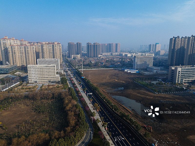 孝感 文化中心 复兴大道 槐荫公园 吾悦广场 乾坤大道 孝南区图片素材