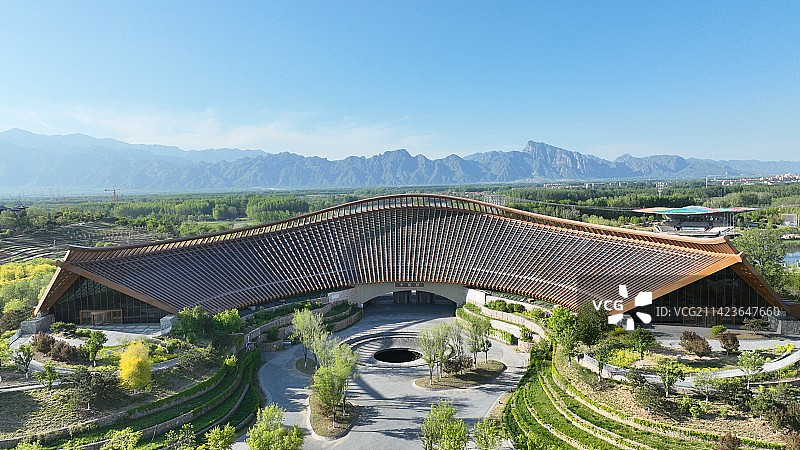 北京世园公园中国馆航拍图片素材