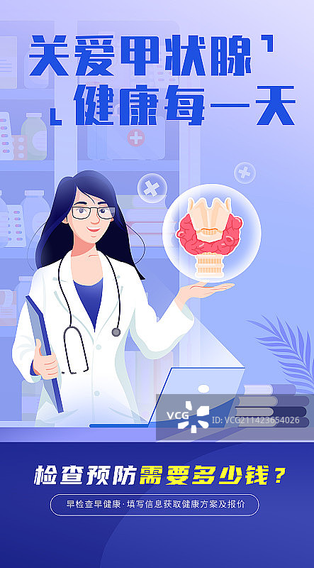 甲状腺插画海报图片素材