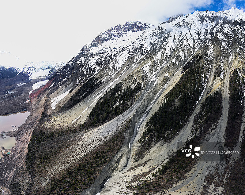 航拍西藏米堆冰川风光图片素材