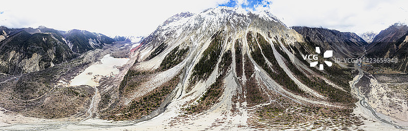航拍西藏米堆冰川风光图片素材