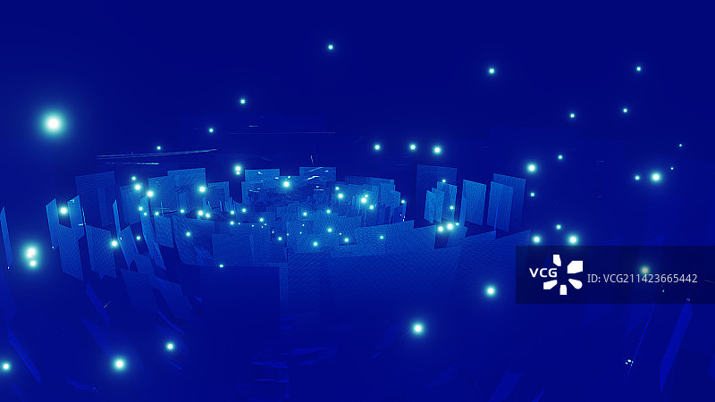 蓝色背景下的灯光图片素材