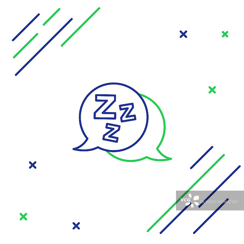 白色背景上的线条睡眠图标图片素材