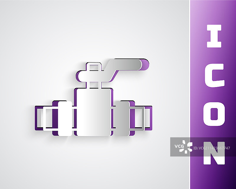 金属管道阀门剪纸图标图片素材