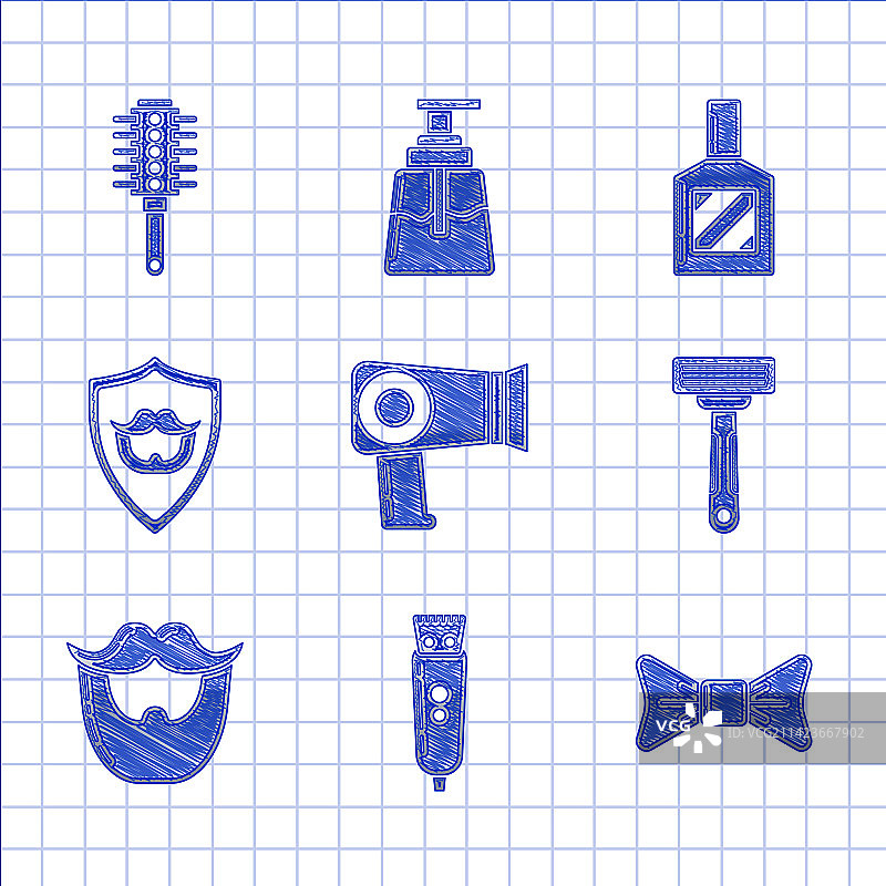 吹风机、电动推剪或剃须刀图片素材