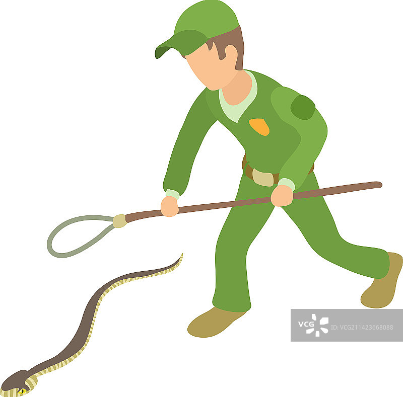 制服男子等距线的普通蝰蛇图标图片素材