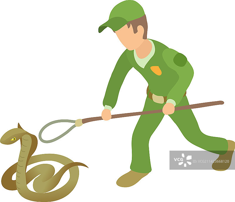 眼镜蛇国王等距图标，内有青年男子图片素材