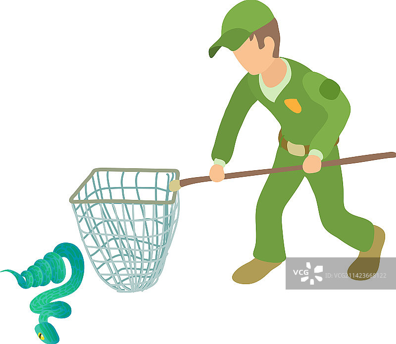 蓝色蛇形图标与制服男子的2.5D图图片素材