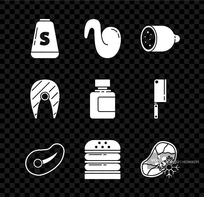 盐、炸鸡翅、萨拉米香肠图片素材